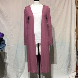 NWOT IRIS Medium mauve colored Mid length cardigan never worn